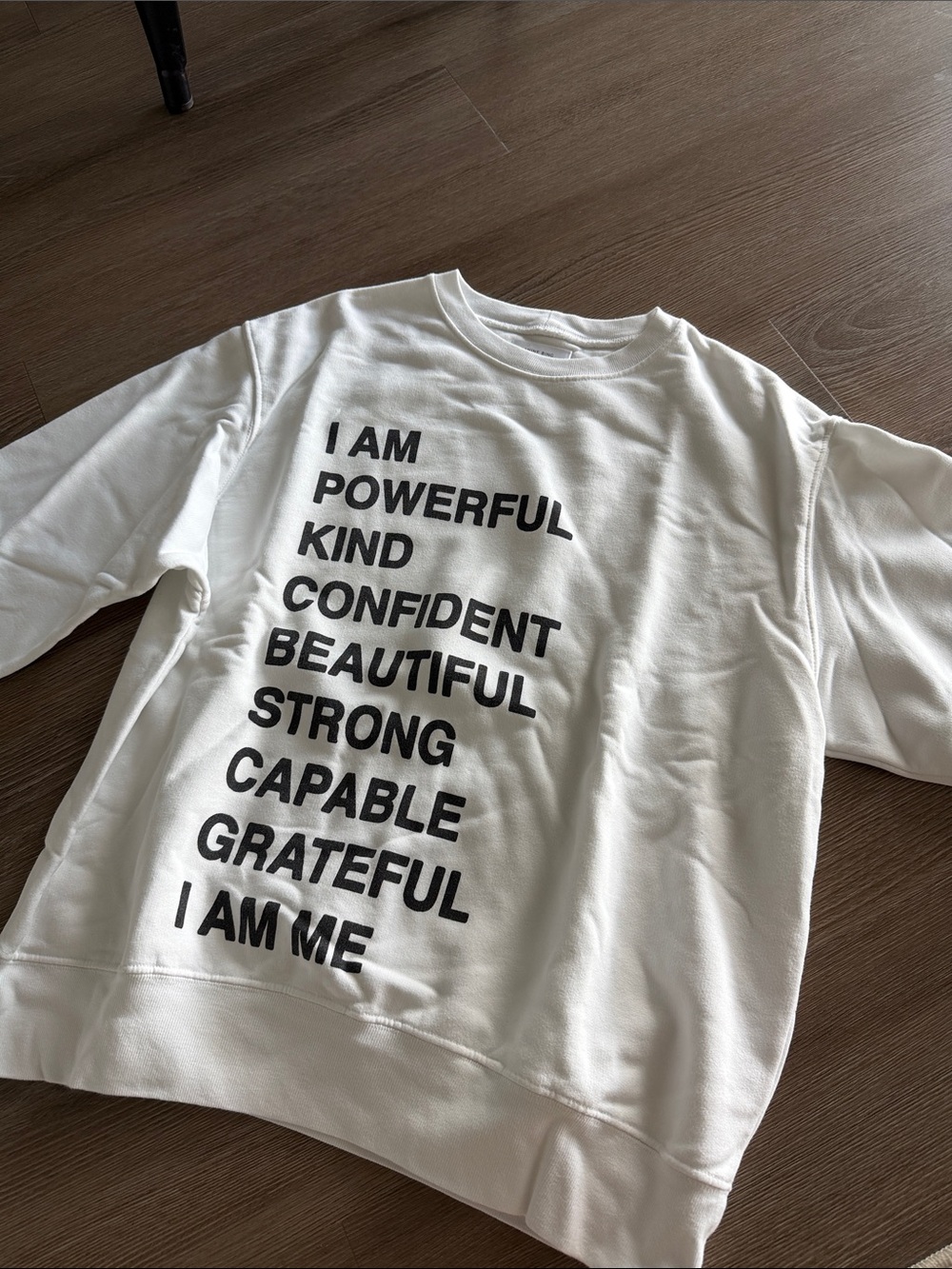 Anine Bing Women’s White Crewneck Sweatshirt with Inspirational Text
